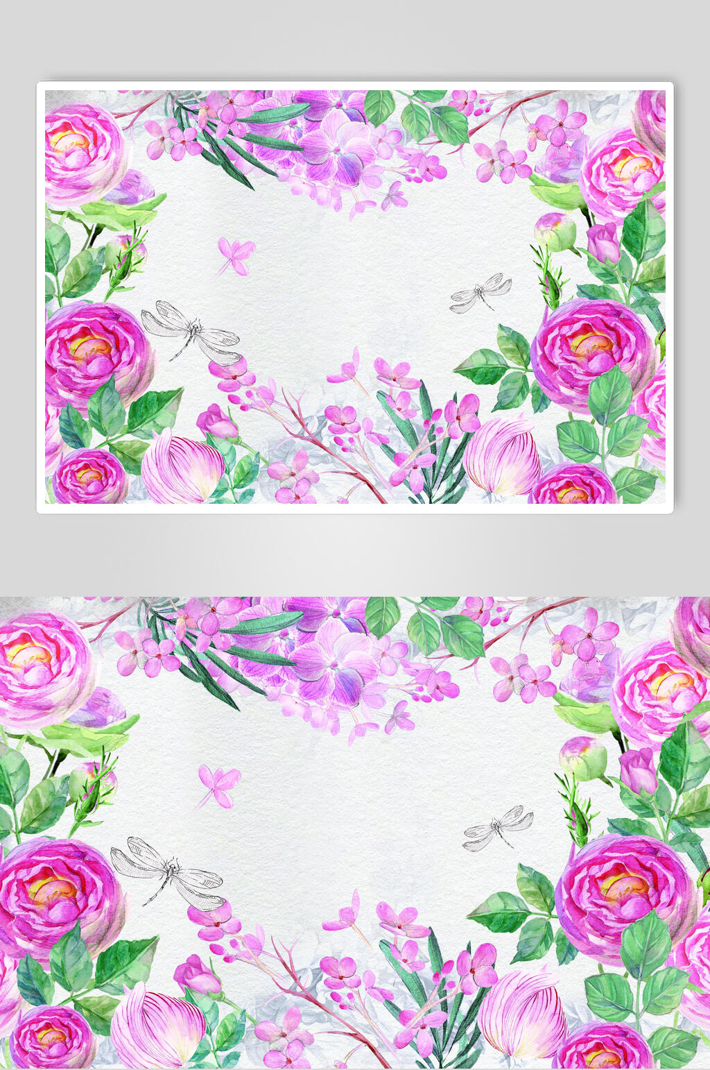 水彩唯美花卉画册封面素材素材