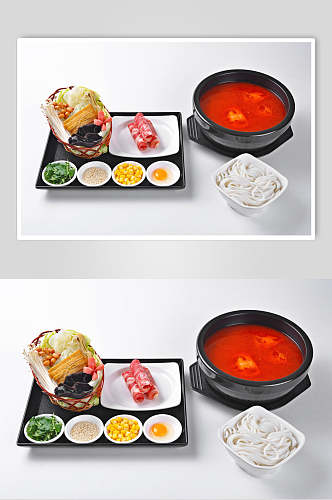 营养红油火锅米线食物图片