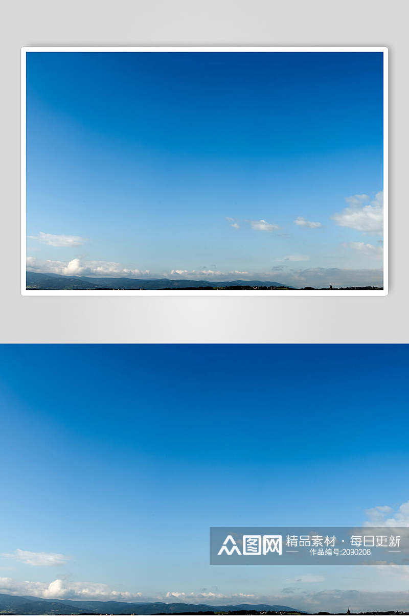 皎洁天空蓝天白云风景图片素材