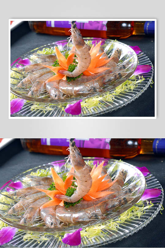 精致大虾火锅食料摄影图片