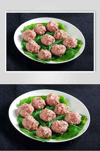 鲜肉丸子火锅食料摄影图片