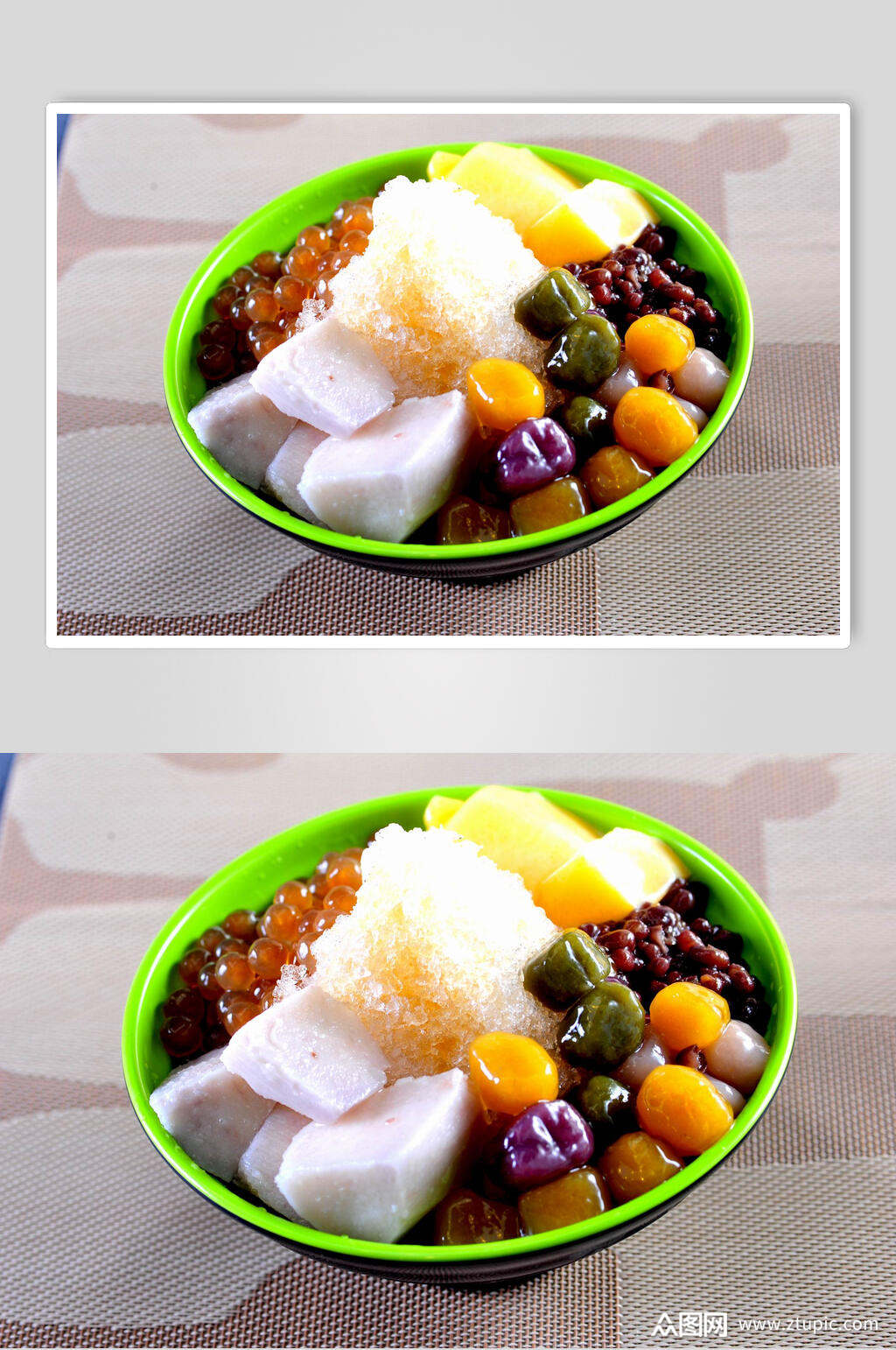 芋圆仙草甜品水果捞食品摄影图片