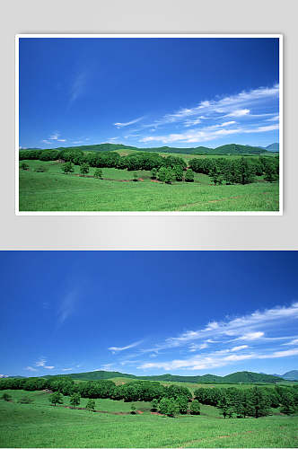 骑行绿色草原天空高清摄影图片