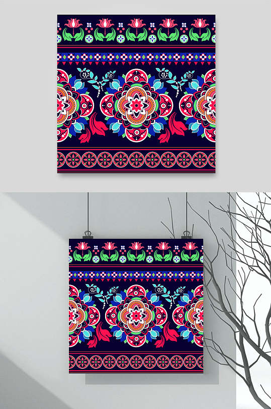 唯美民族风矢量民族花纹纹理素材