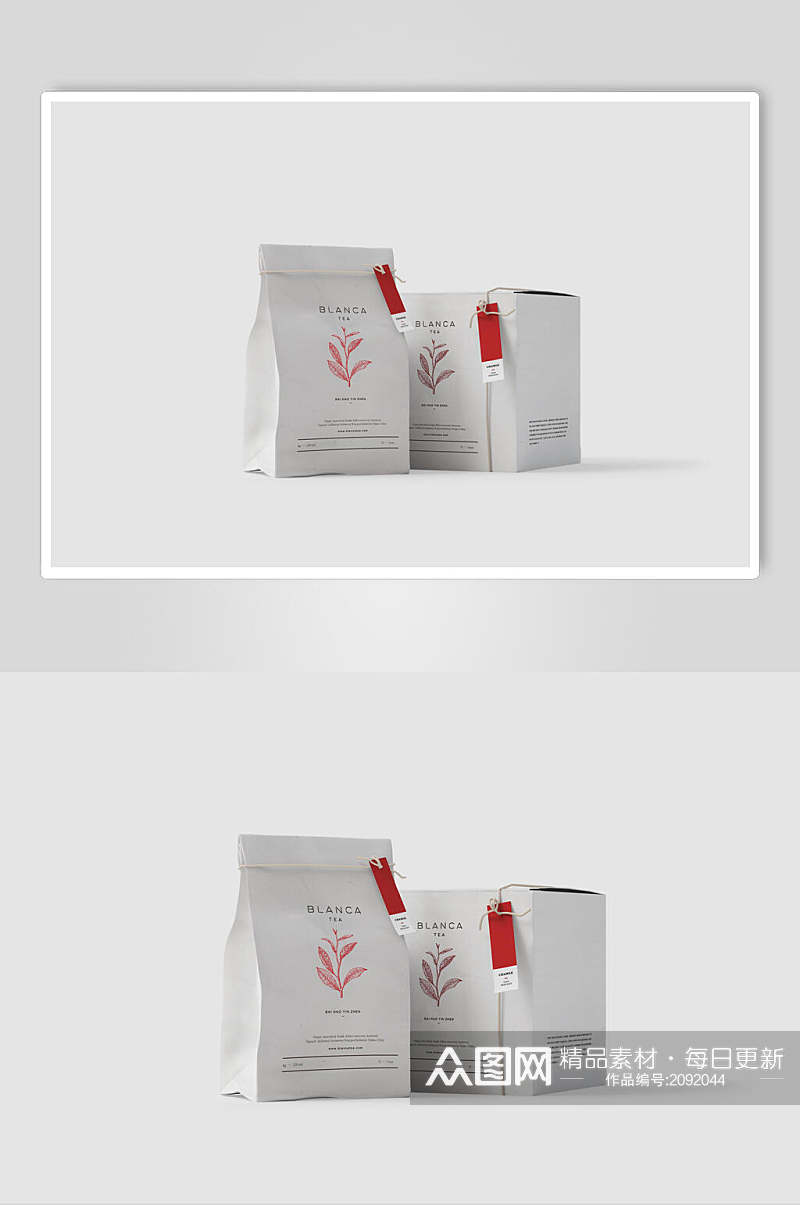 红色LOGO展示茶叶包装样机效果图素材