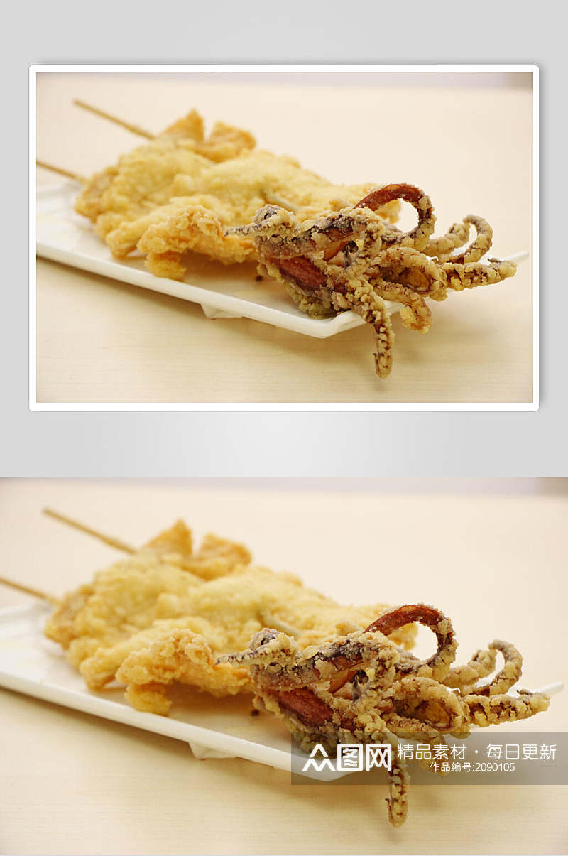 鱿鱼炸串美食图片素材
