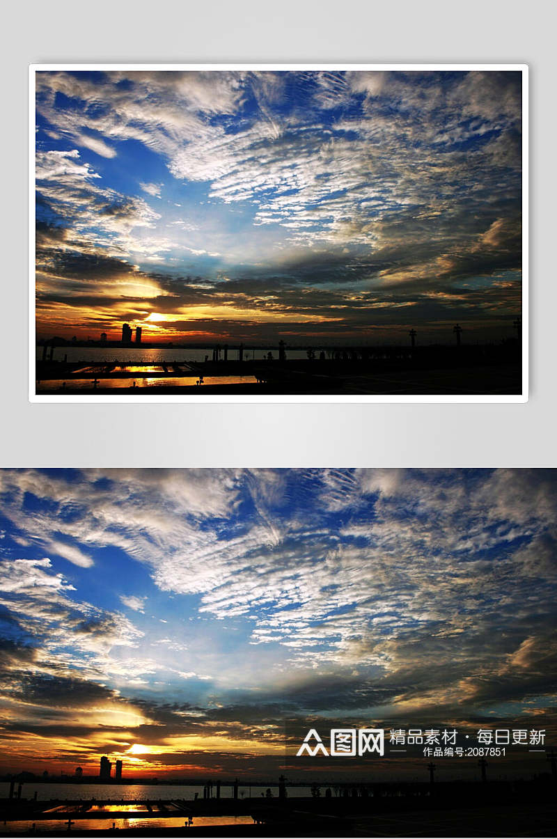 创意天空云朵夕阳黄昏摄影图片素材