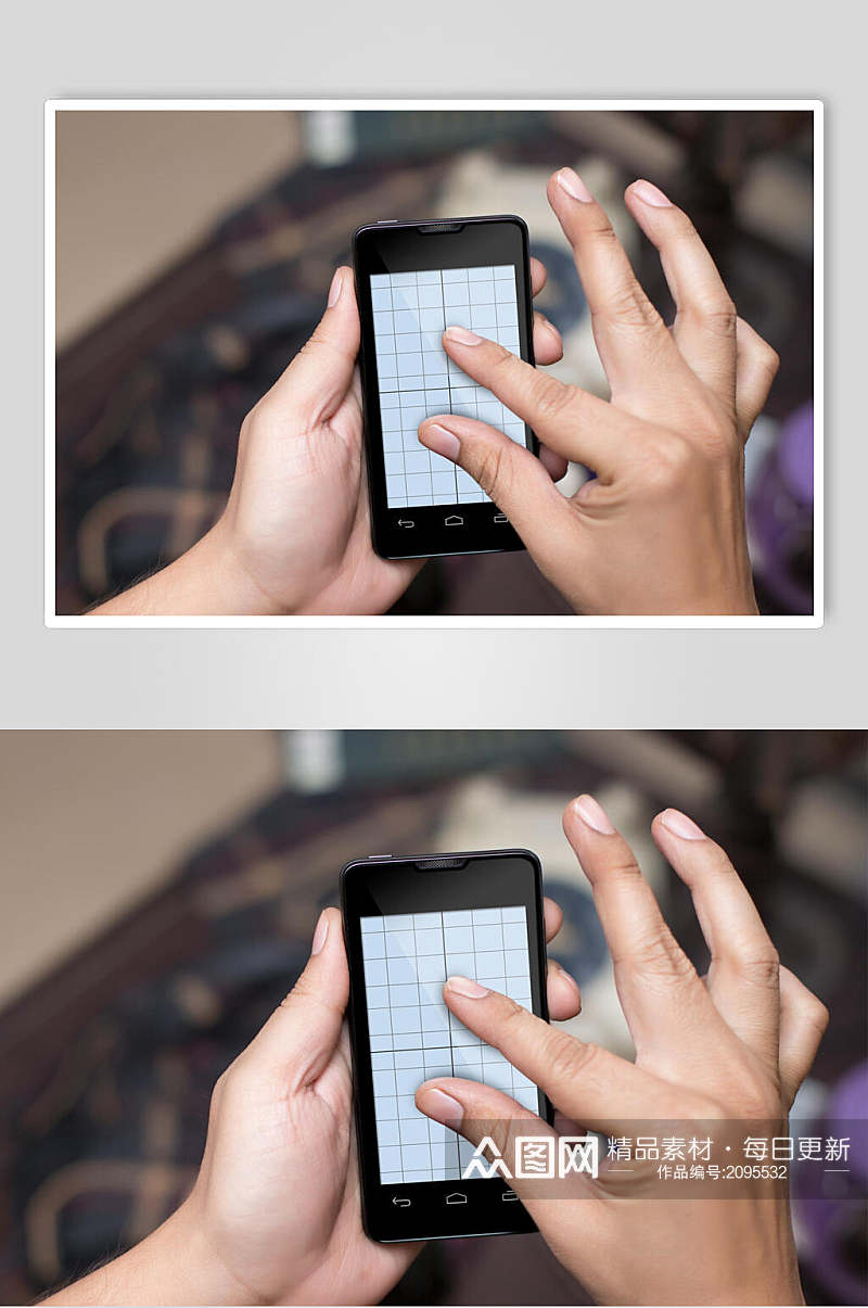 双指放大手机图片样机效果图素材