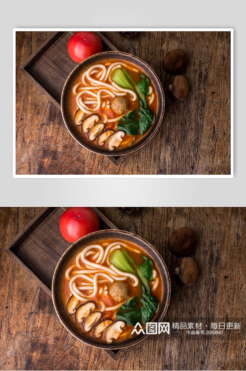 香菇青菜米线食品图片素材