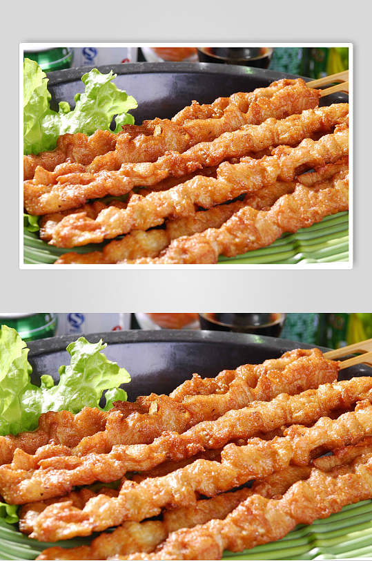 鱿鱼美味烧烤炸串美食摄影图片