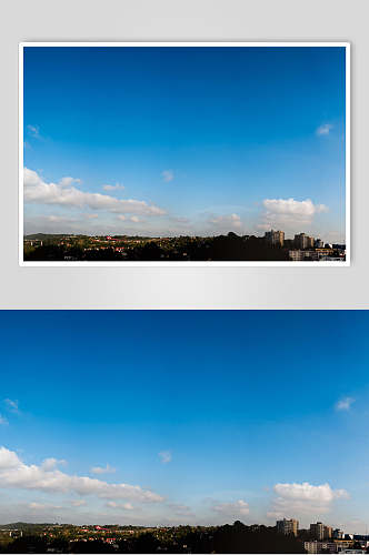 城市上空蓝天白云风景图片