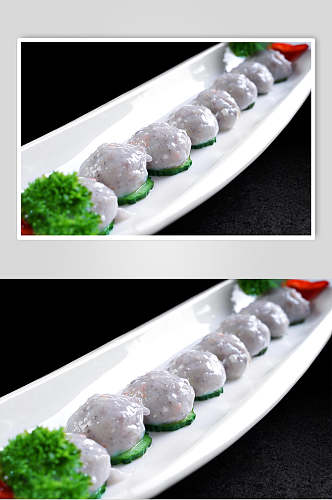 虾滑丸子火锅食料美食摄影图片