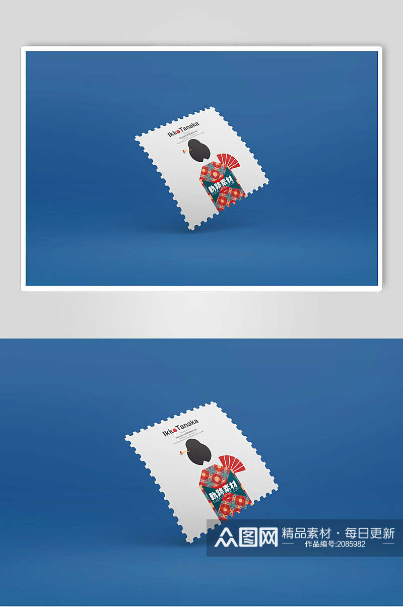 文创产品邮票样机效果图素材