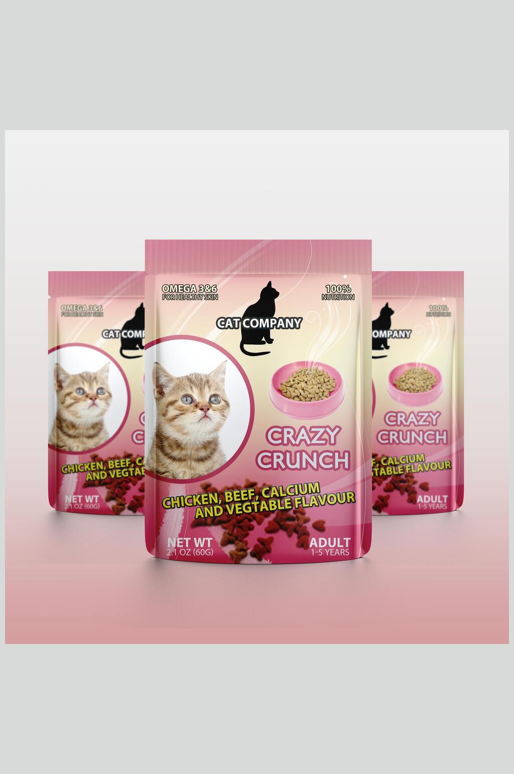 清新紫色猫粮包装贴图样机效果图素材