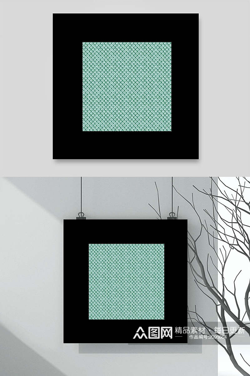 典雅绿色中式古典传统花纹背景素材转换素材