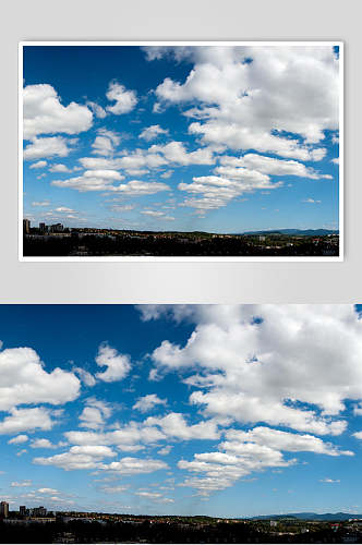 蔚蓝唯美天空蓝天白云摄影图片