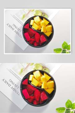 新鲜美味火龙果木瓜水果食物图片