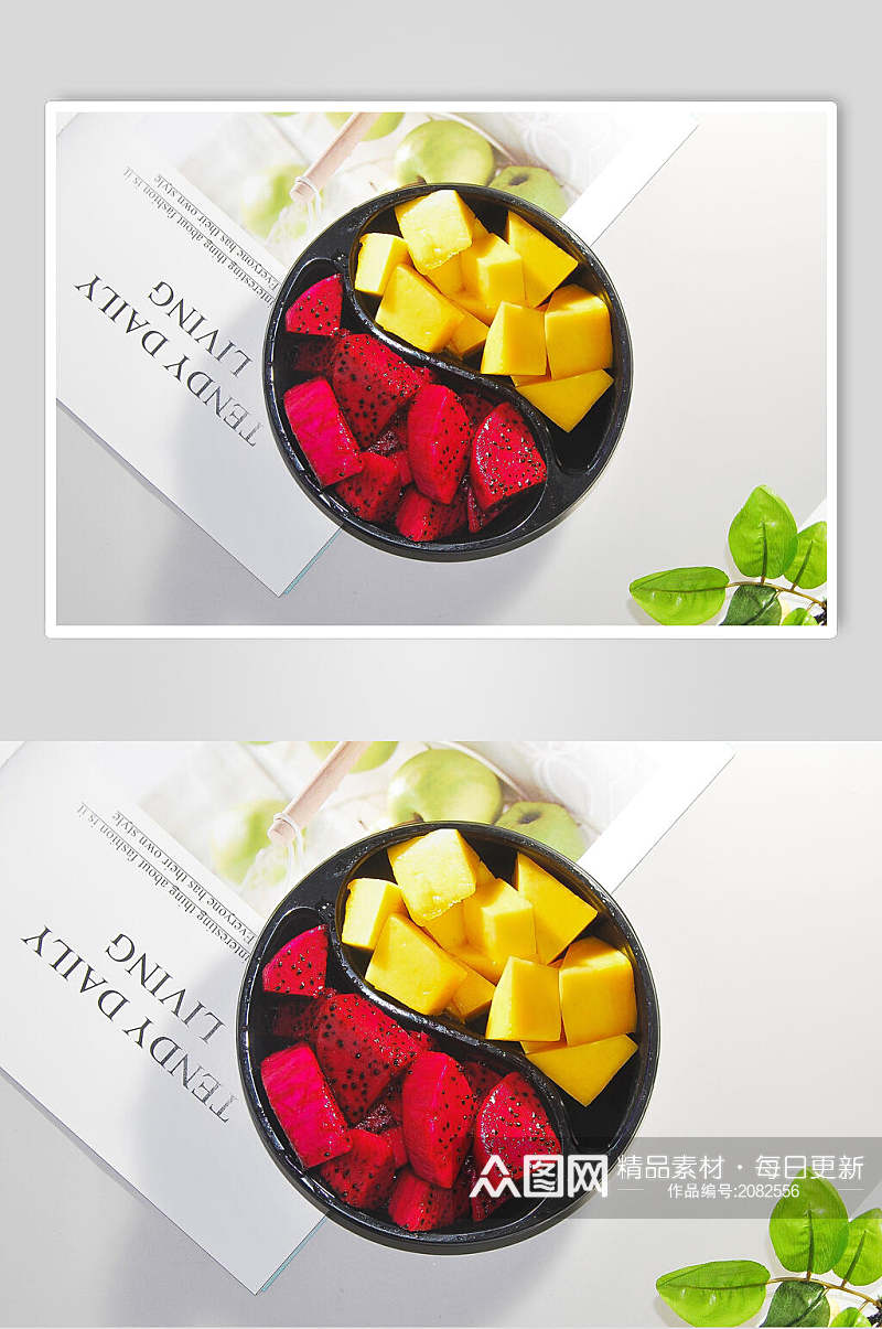 新鲜美味火龙果木瓜水果食物图片素材