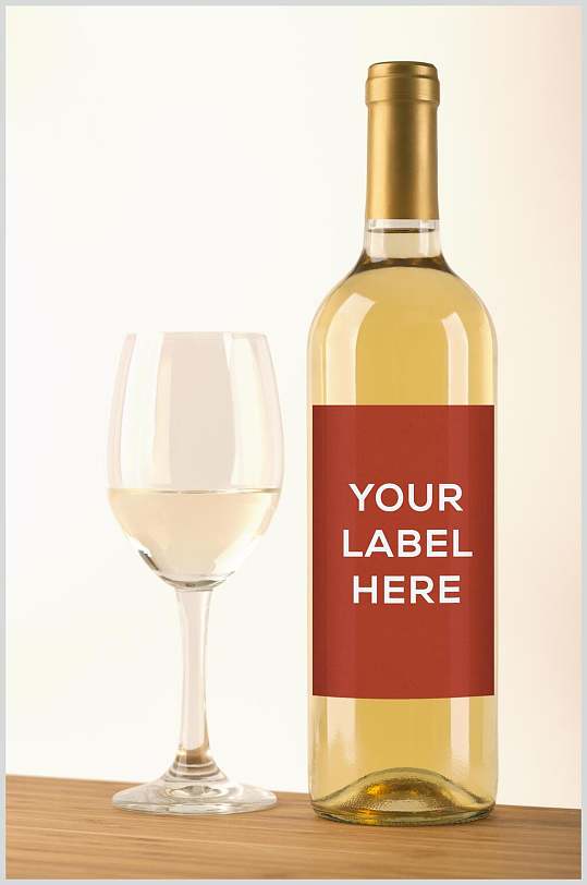 葡萄酒酒杯包装贴图LOGO展示样机效果图