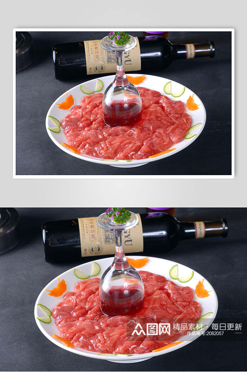 红酒牛肉火锅食料食物摄影图片素材