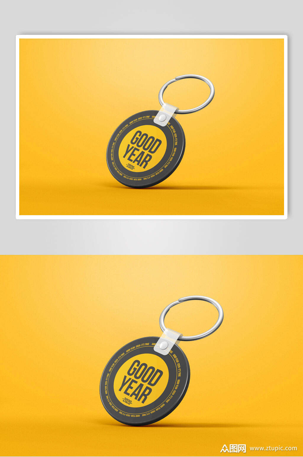 简约双色高端钥匙扣样机模板下载-编号2096392-众图网