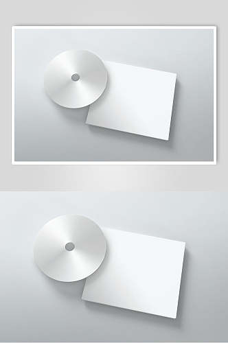 白色光盘包装贴图样机效果图