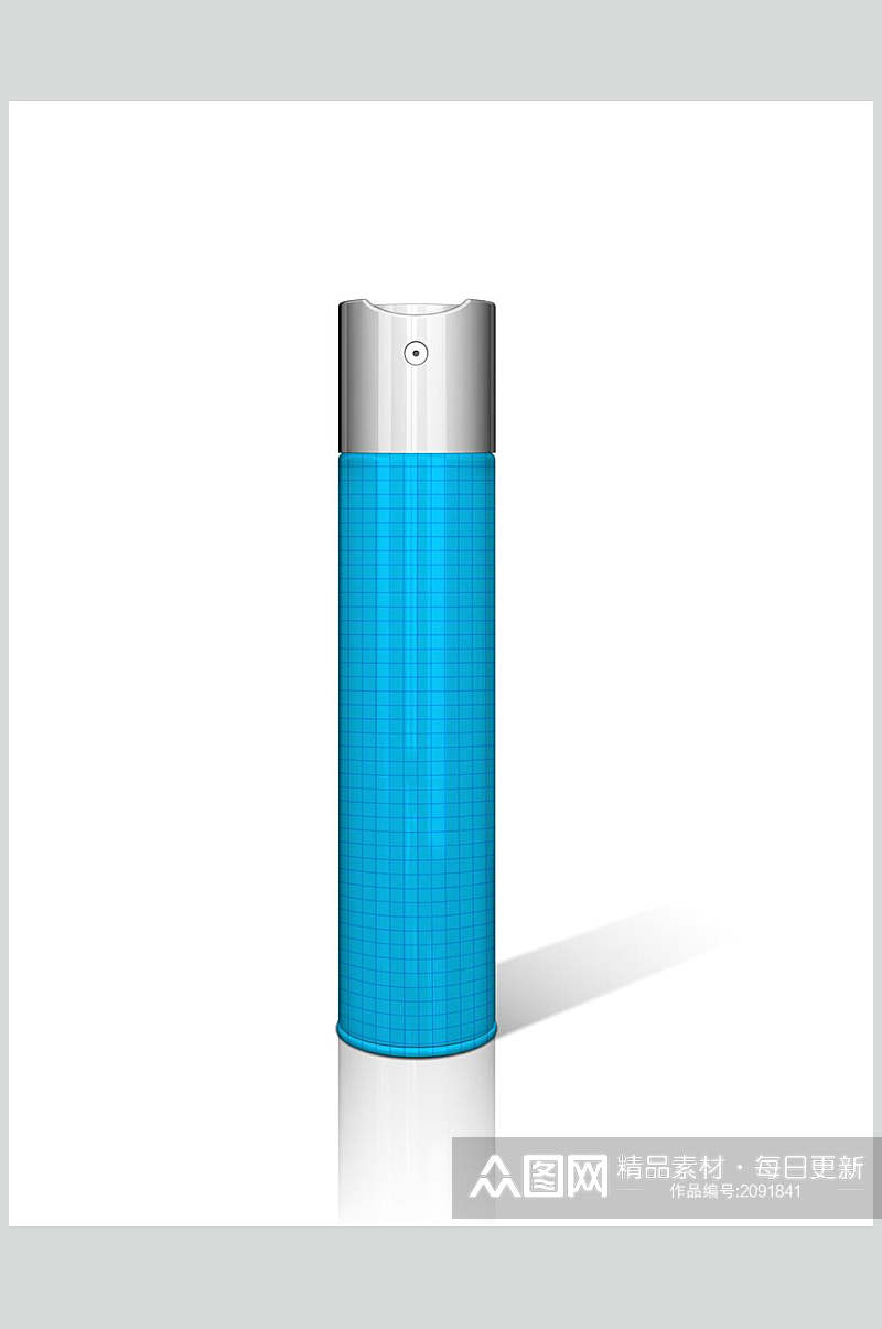 白底蓝色电器包装贴图样机效果图素材
