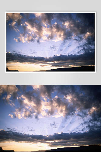 天空云彩夕阳黄昏高清图片