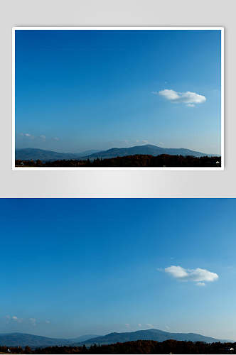 晴空万里蓝天白云摄影图片