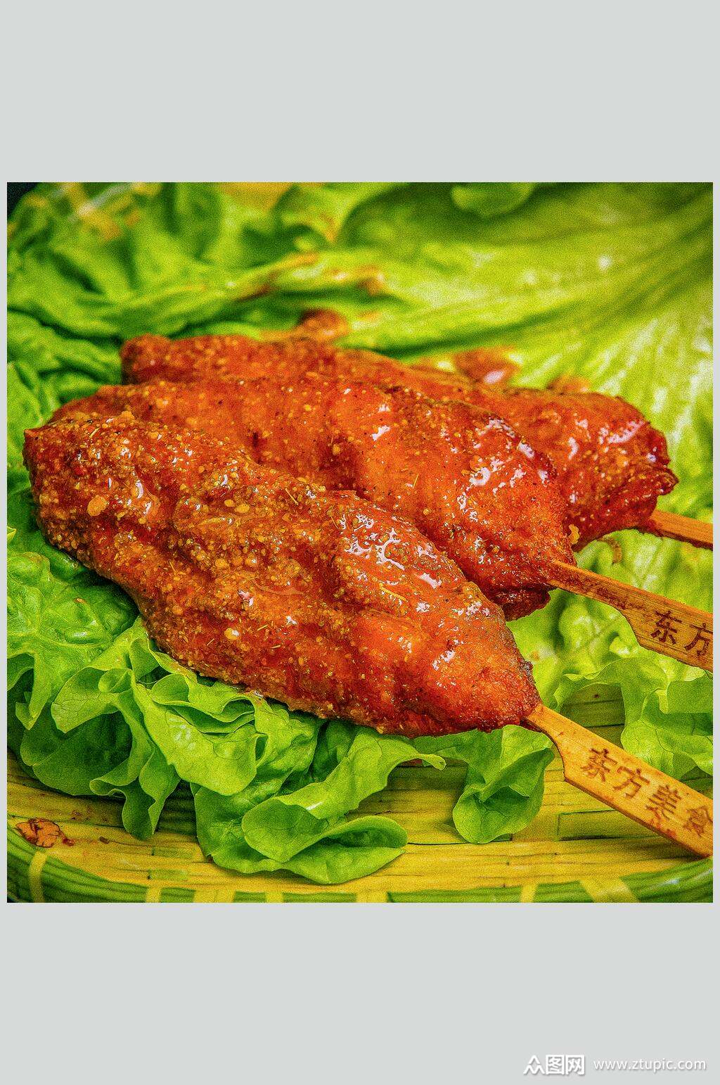 美味鸡翅炸串美食摄影图片