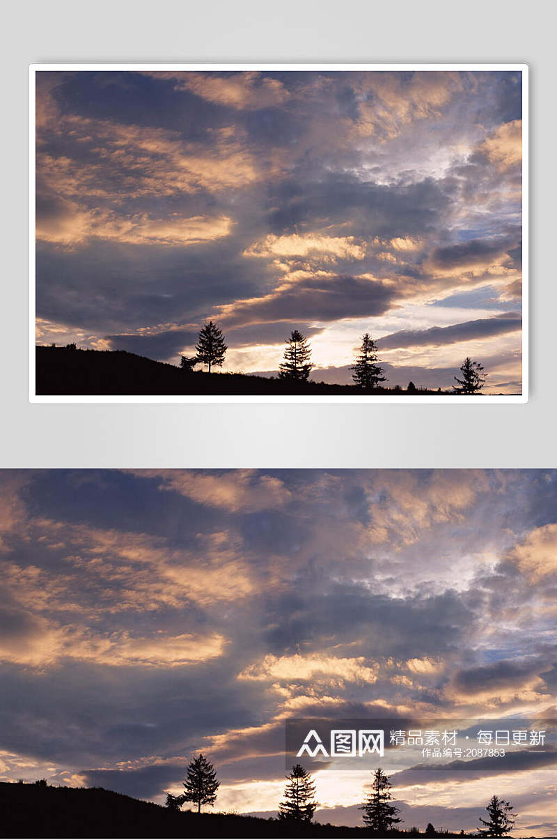 天空云层夕阳黄昏摄影图片素材
