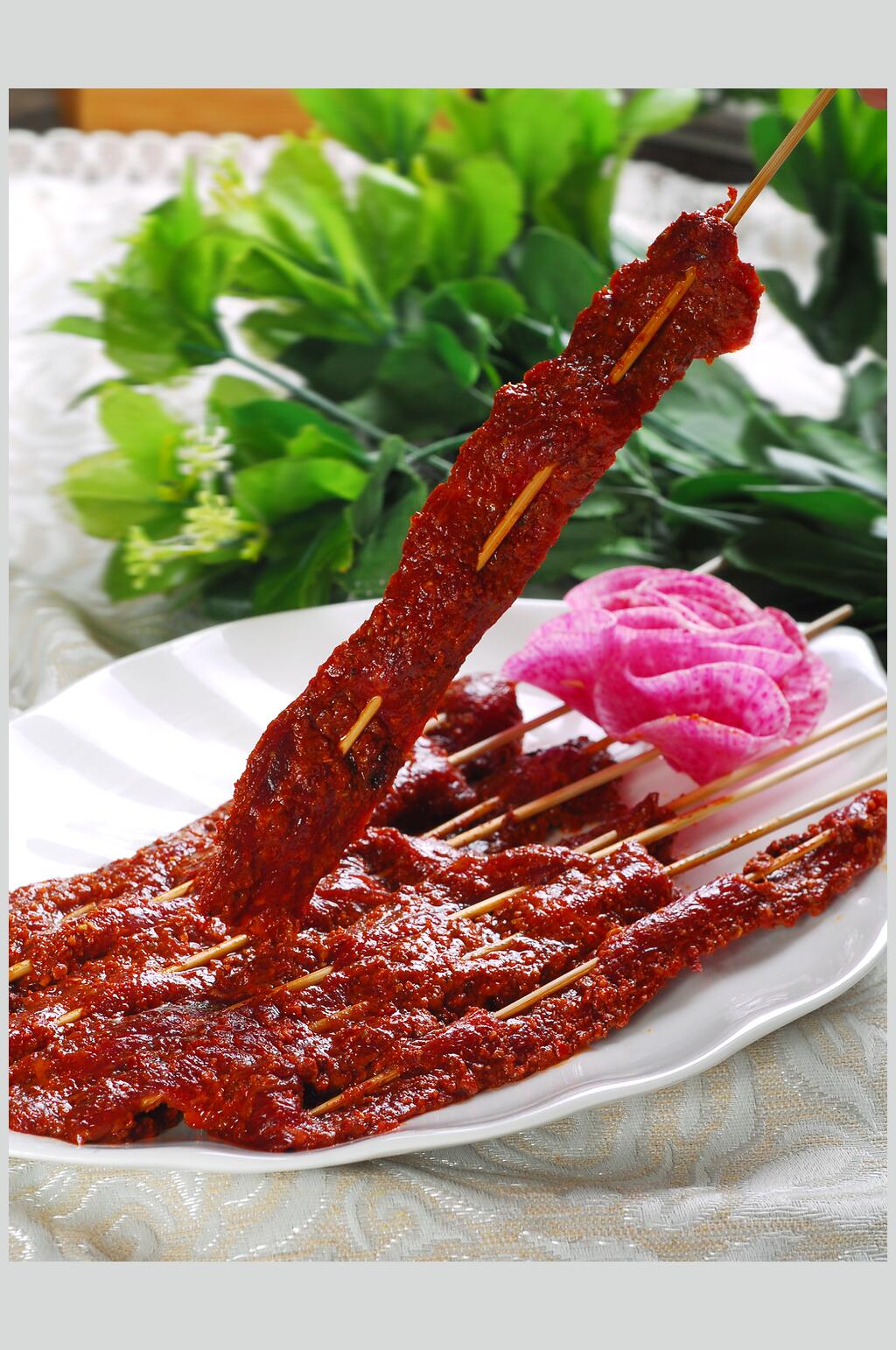 牛肉串火锅食料食物摄影图片素材