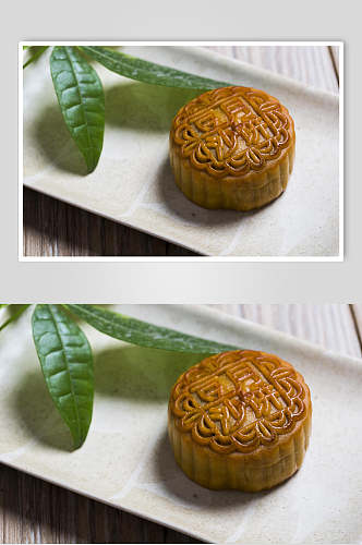 美味豆沙中秋节月饼食物图片