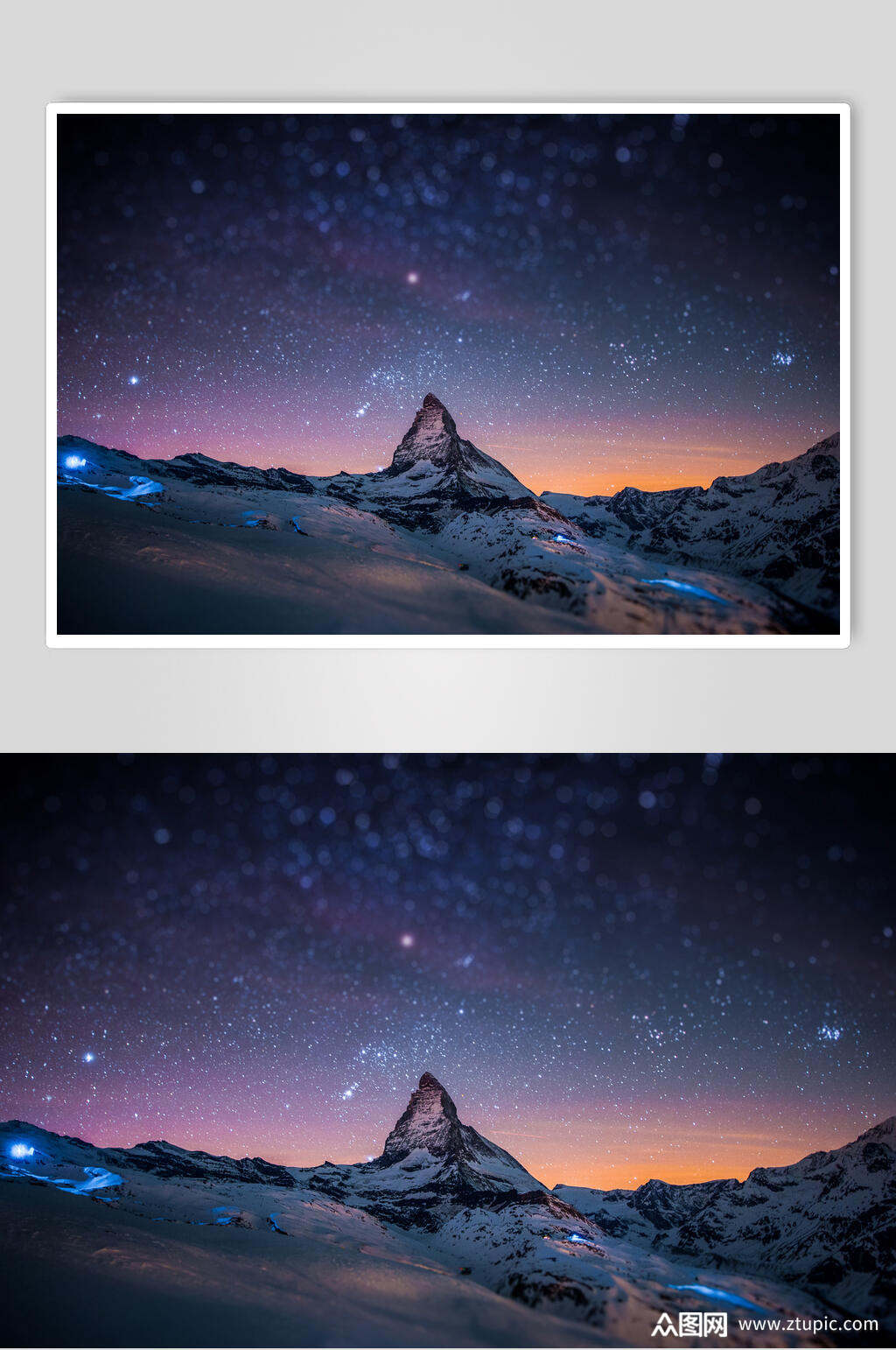 星空夕阳黄昏高清图片