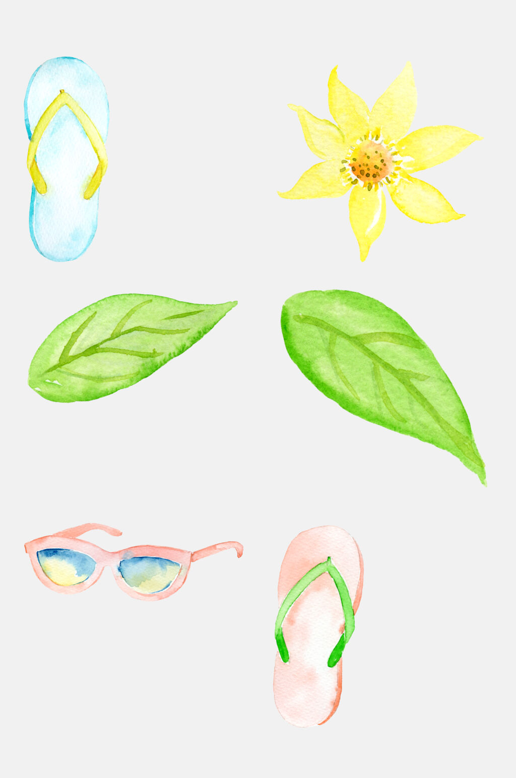 花草鞋子夏天免抠元素素材
