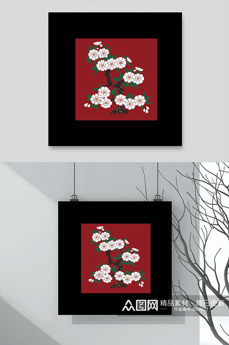 红色中式古典传统花纹背景素材转换素材