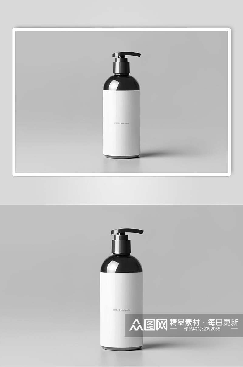 简约白色美妆瓶子包装样机效果图素材