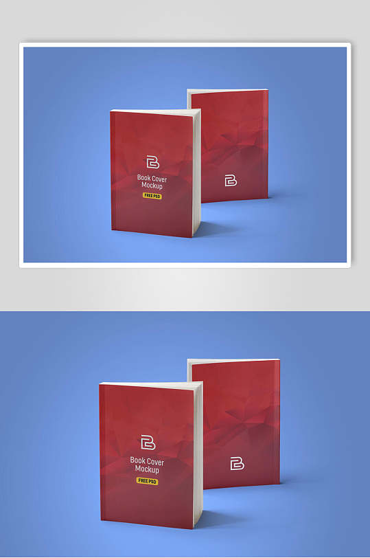 红色大气书籍封面样机效果图
