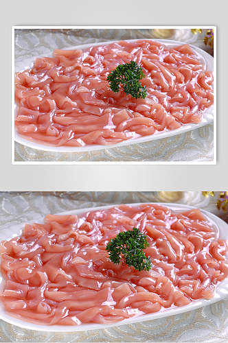 新鲜美味鸭肠火锅食料食物摄影图片