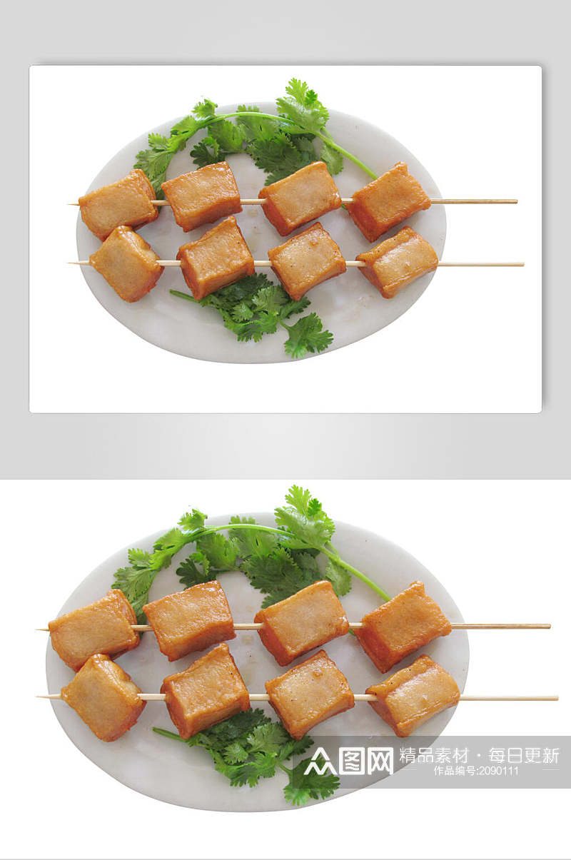 鱼豆腐炸串美食图片素材