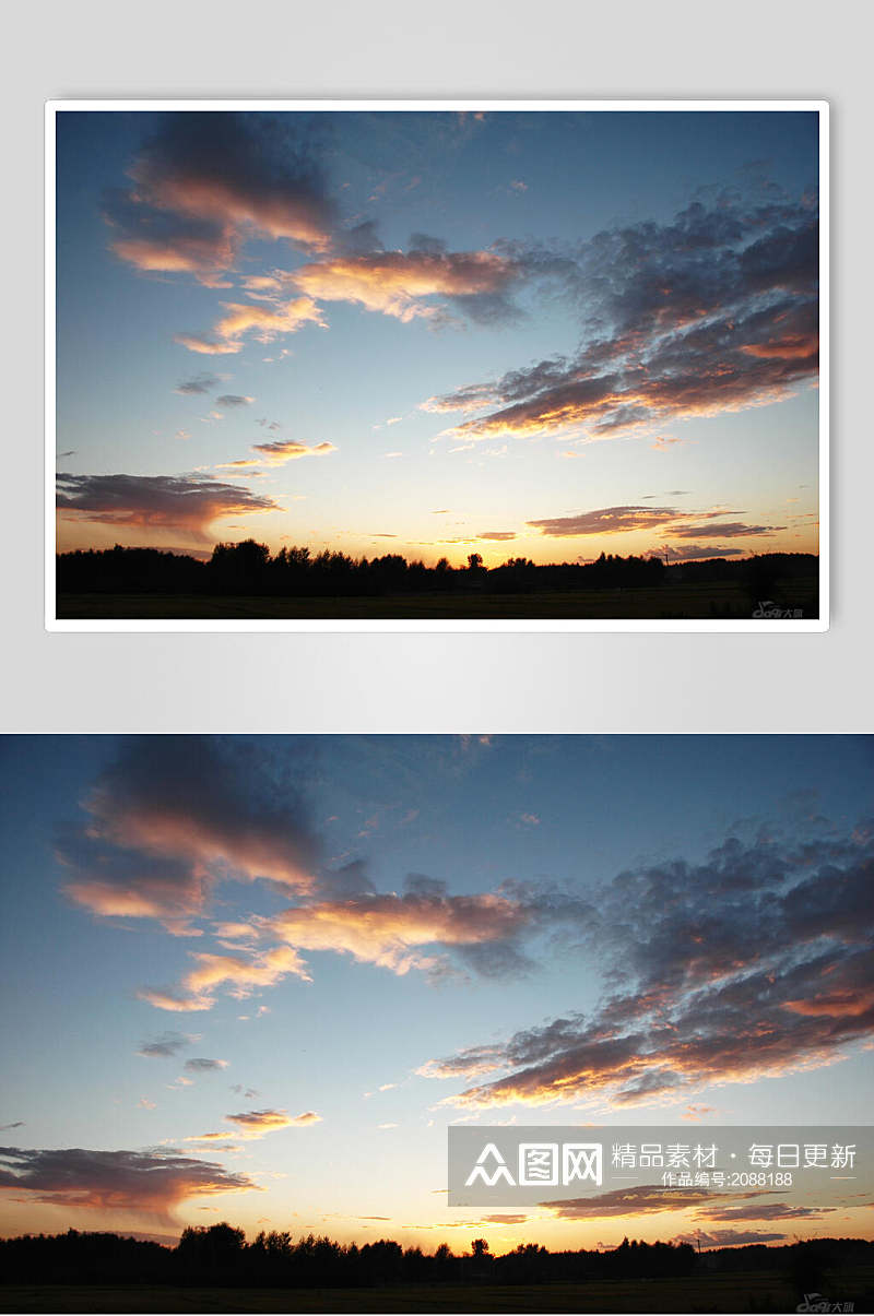 云朵天空夕阳黄昏高清摄影图片素材
