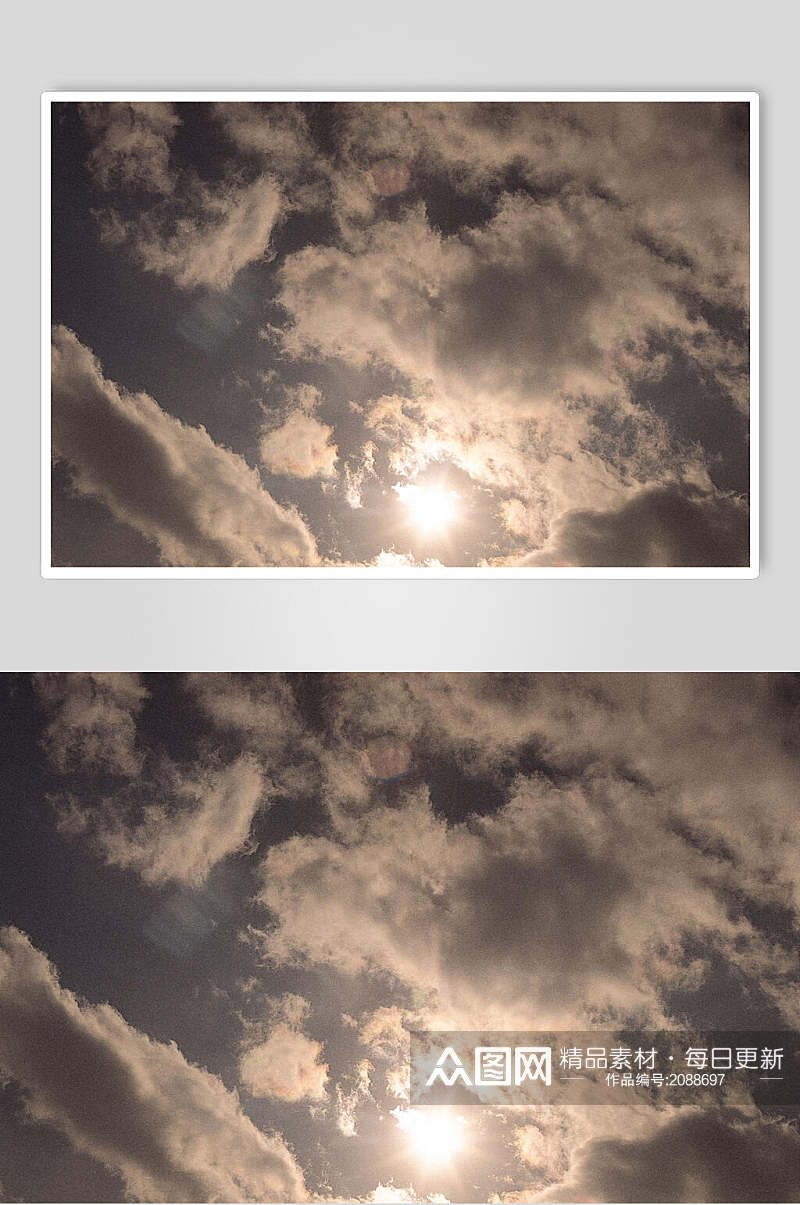 太阳白云天空高清图片素材