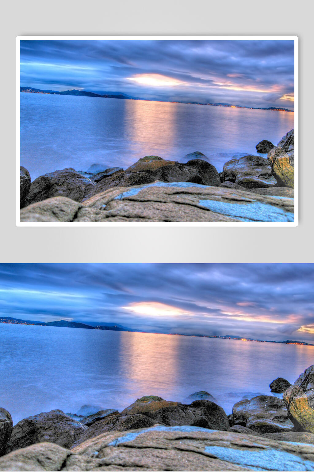 海岸海面夕阳黄昏摄影图片素材