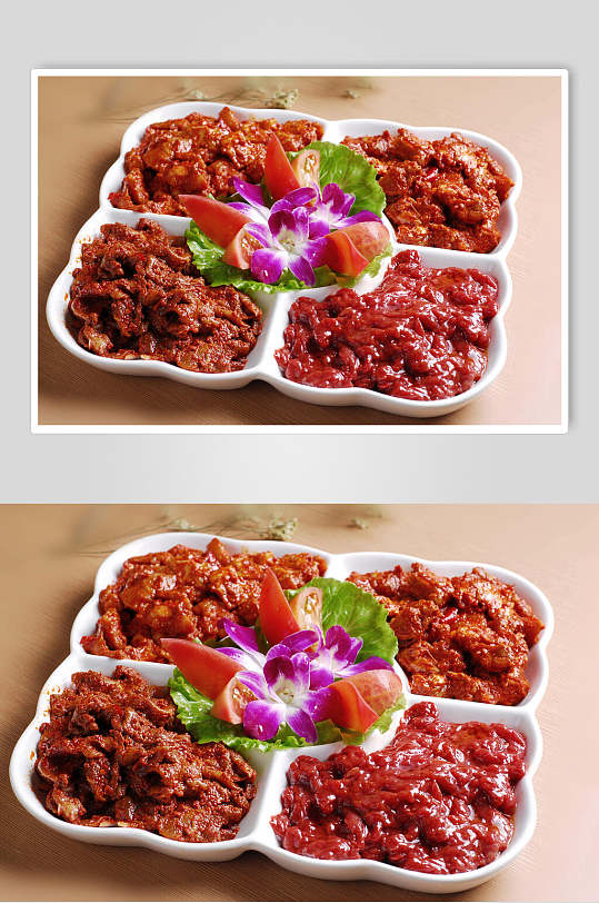 肉类拼盘火锅食料餐饮美食图片