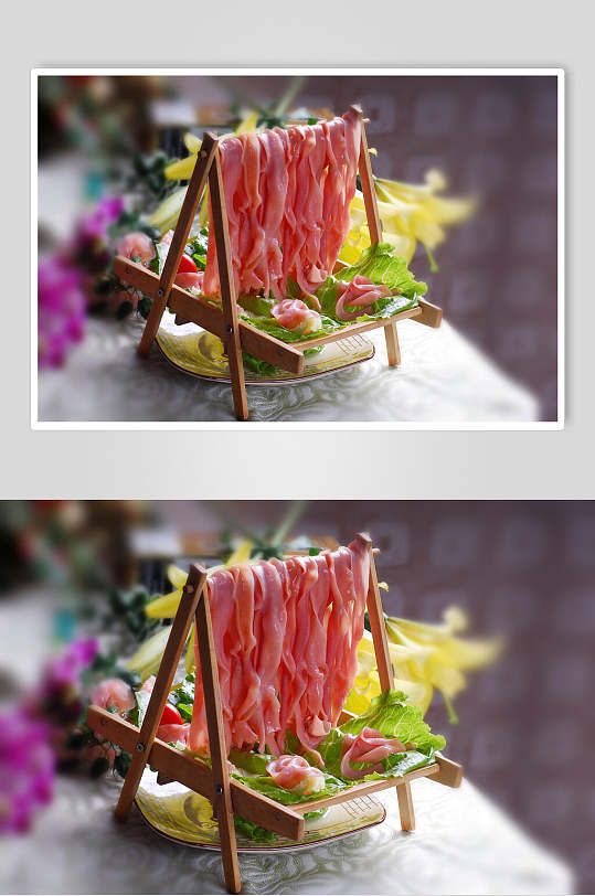 新鲜鸭肠火锅食料摄影图片
