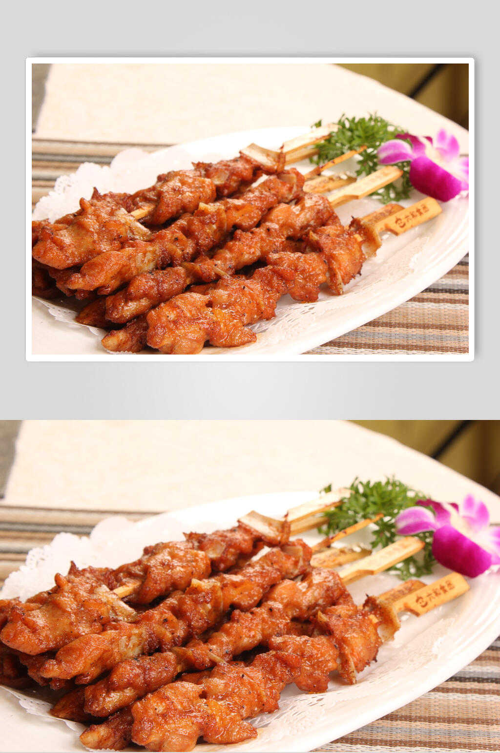 新鲜骨肉相连炸串美食图片素材
