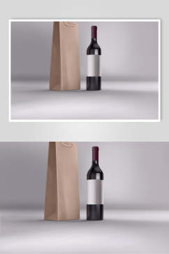 高端红酒包装贴图样机效果图