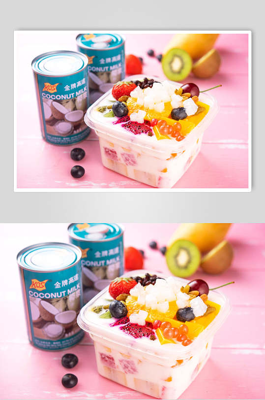 营养燕麦水果捞食品摄影图片