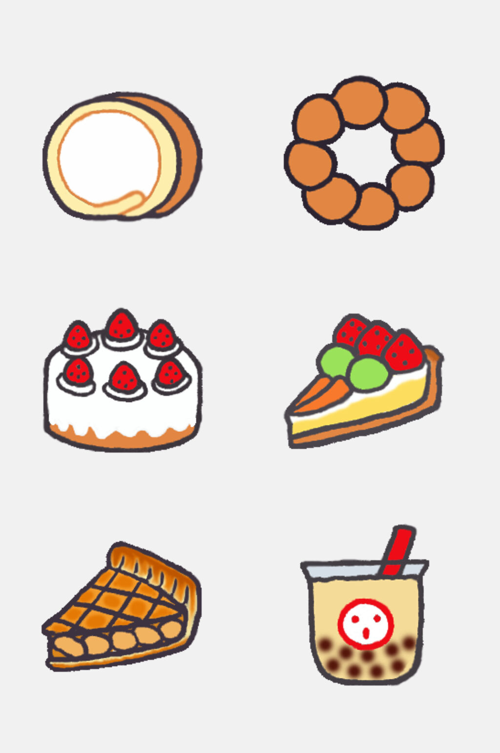 卡通蛋糕食物图案免抠元素