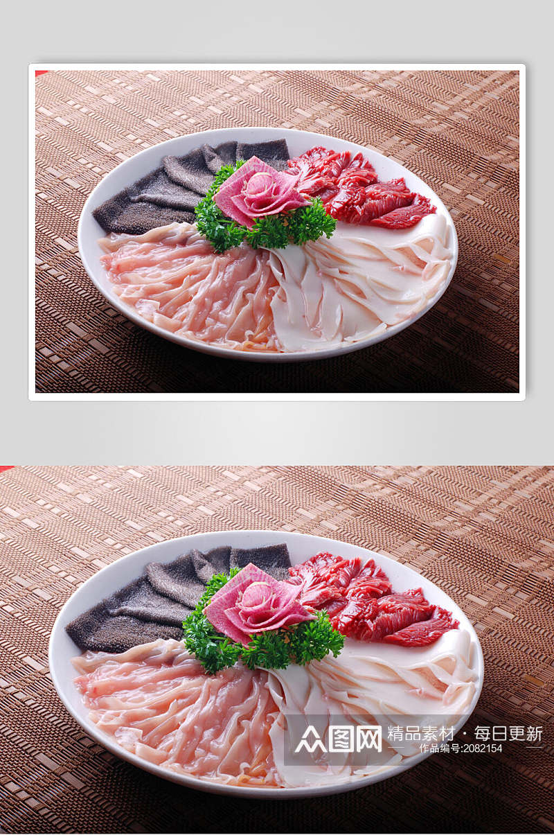 牛肉牛杂拼盘火锅食料餐饮美食图片素材